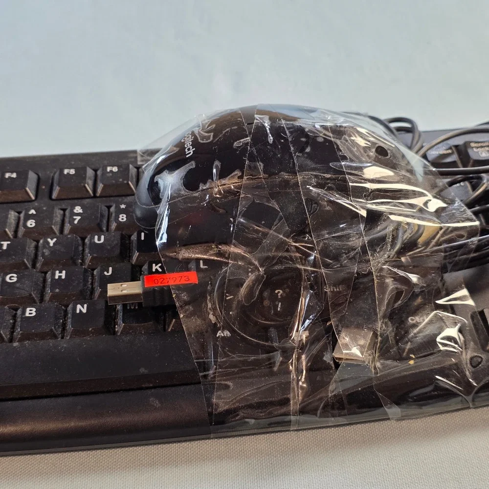 Logitech K120 Wired Keyboard and Mouse Bundle Black USB Desktop Set